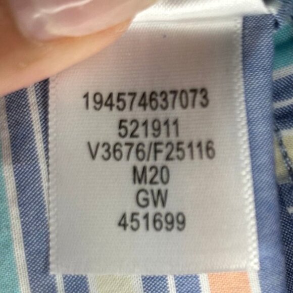 Lands' End Boys Blue Striped Button-Down Shirt Size XL (14-16) - Picture 9 of 9